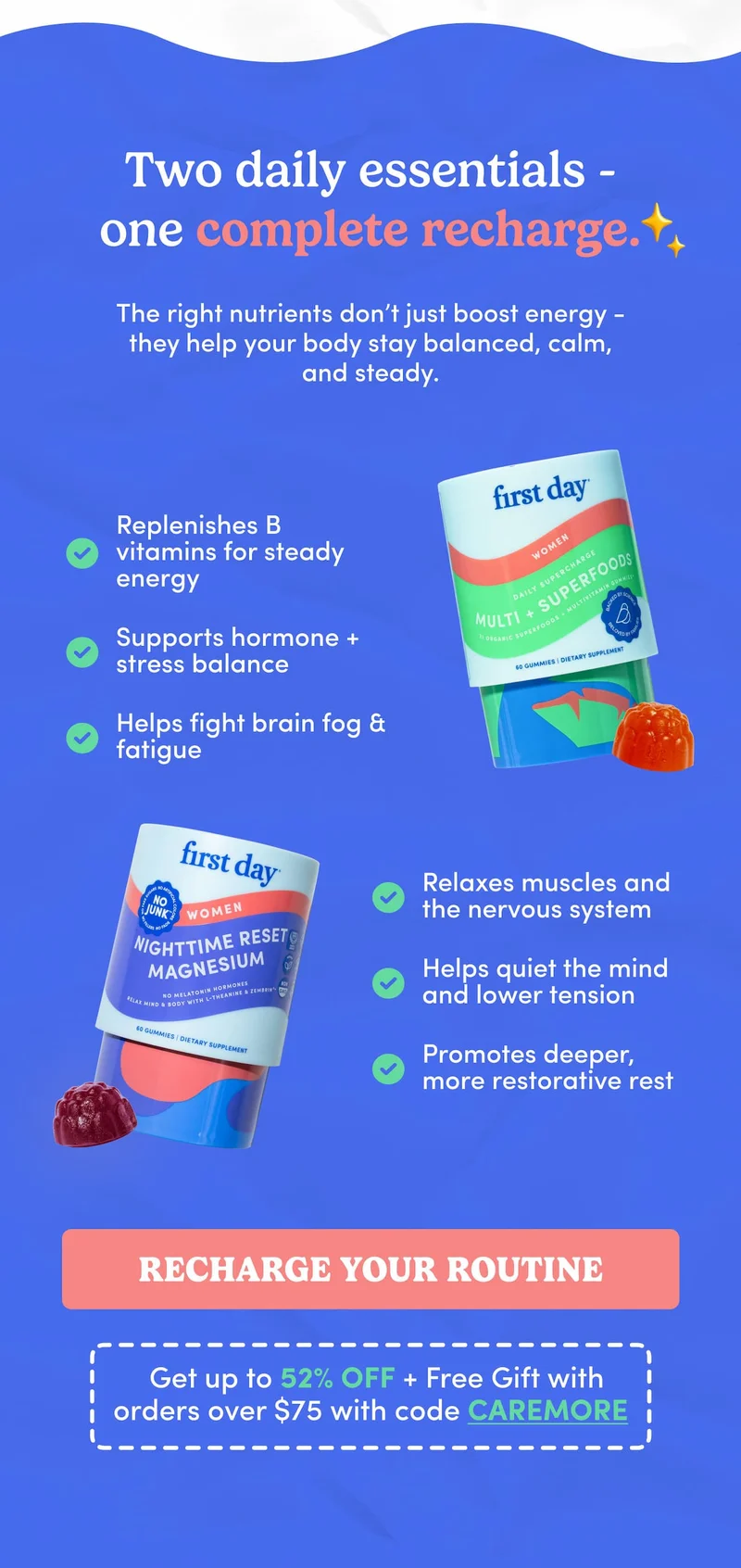 Two daily essentials - one complete recharge.