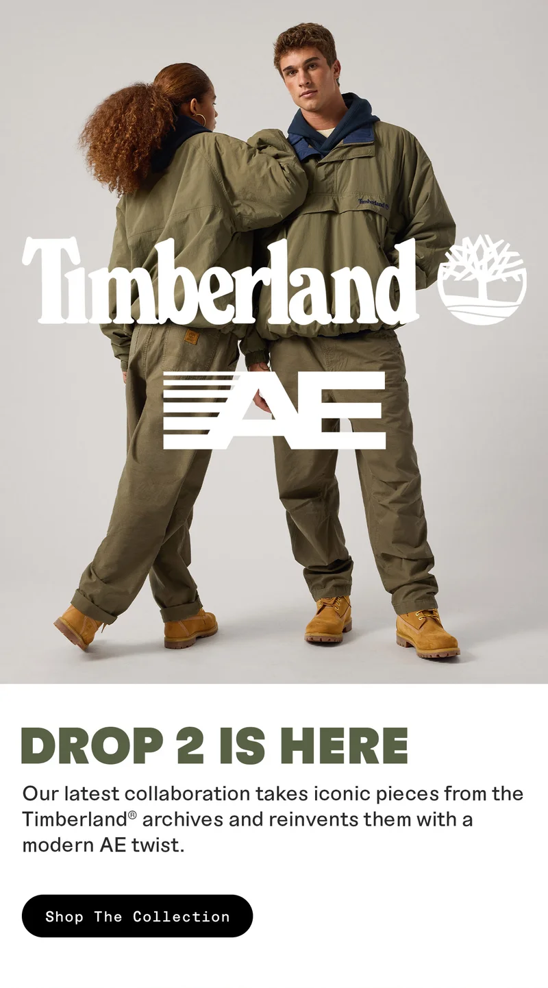 Timberland x AE. Drop 2 is here. Shop the collection.