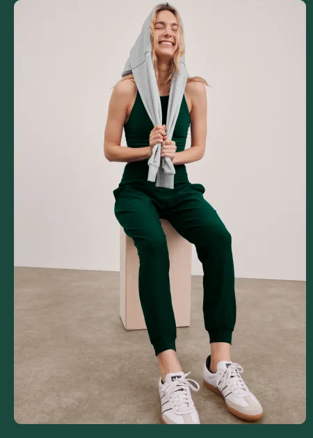 Spacedye Midi Jogger in Dark Spruce Green Heather
