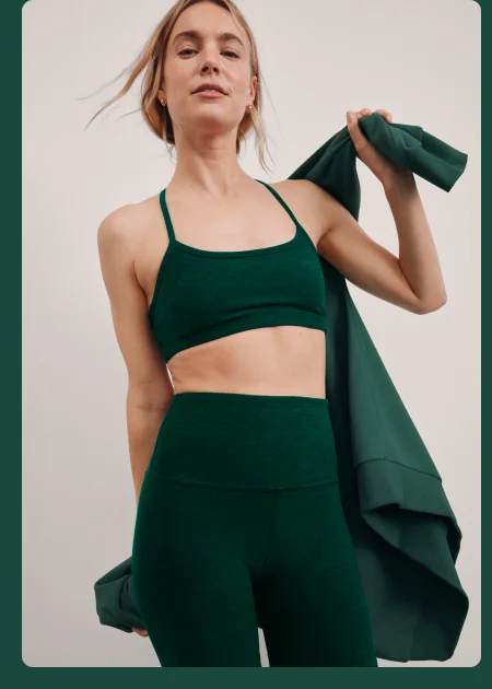 Spacedye Caught In The Midi High Waisted Legging in Dark Spruce Heather