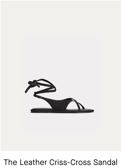[Image]The Leather Criss-Cross Sandal | Black