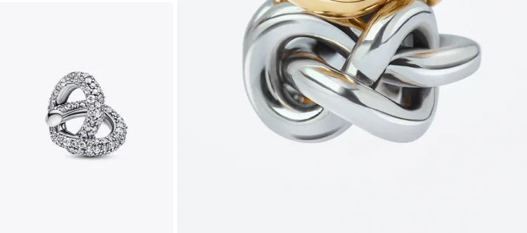 Pavé Infinity Knot Heart Charm