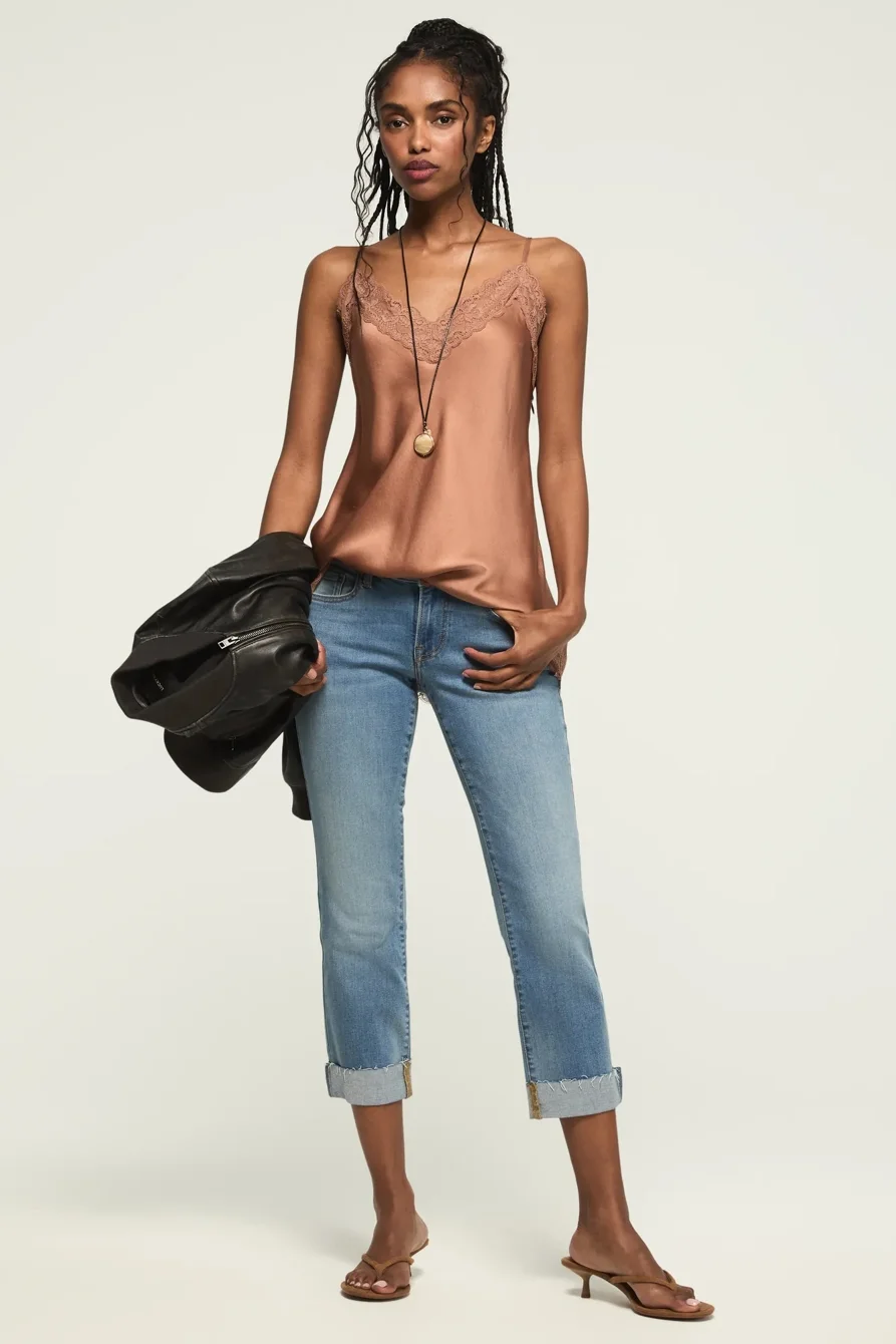 Image of Lucky Brand Mid Rise Sweet Crop - Women's Pants Denim Cropped Jeans in Pure Honey Wash