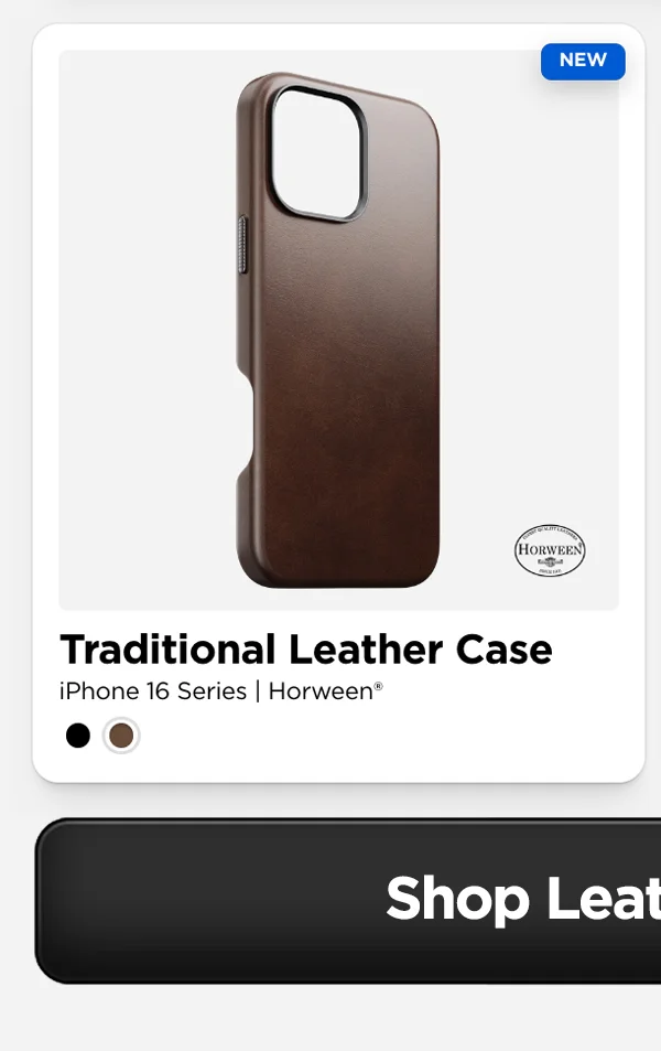 Traditional Leather Case. Rustic Brown Horween Leather. iPhone 16