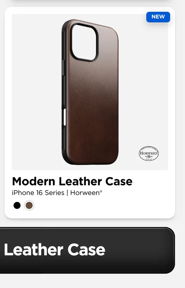 Modern Leather Case iPhone 16. Rustic Brown Horween