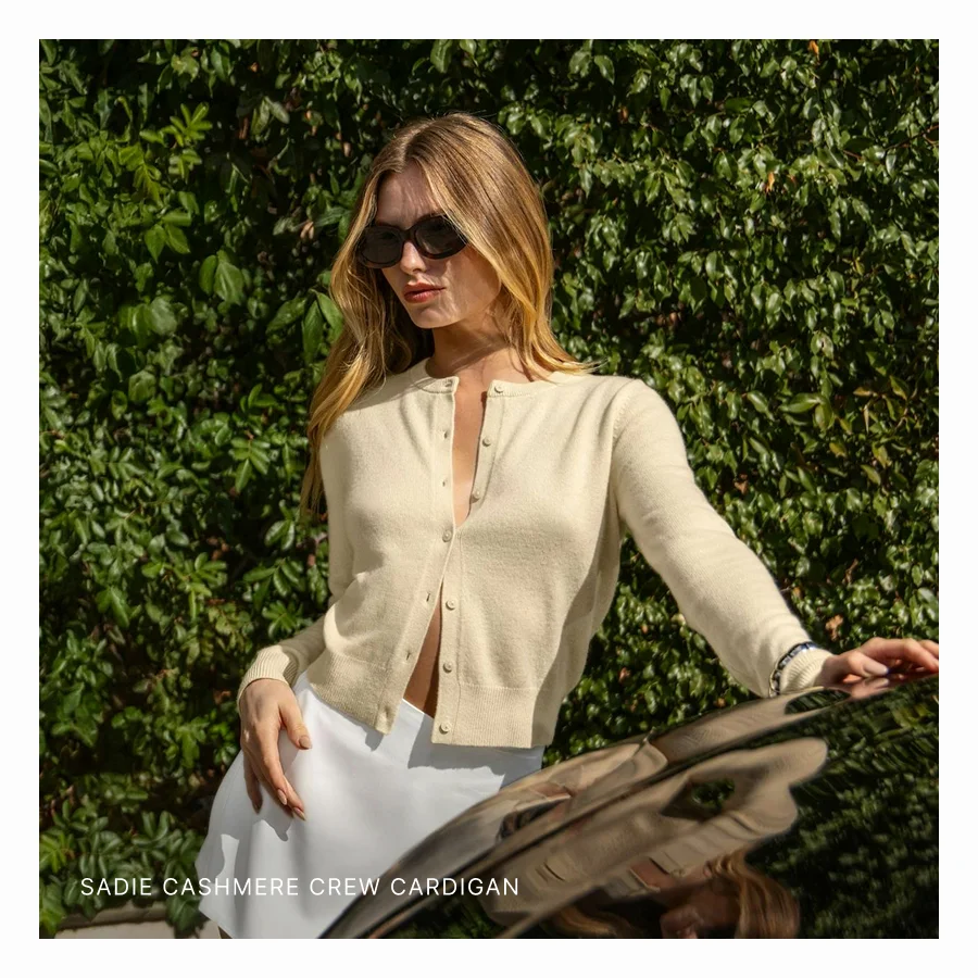 Sadie Cashmere Crew Cardigan