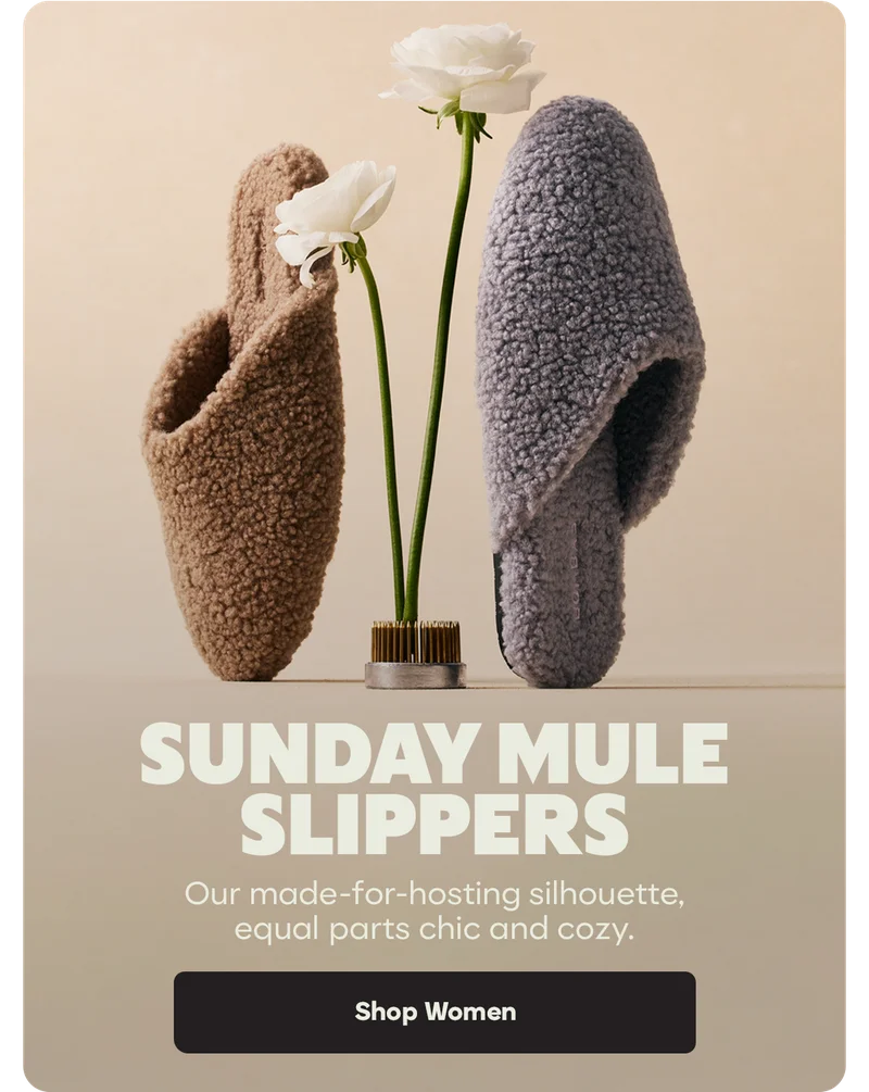 SUNDAY MULE SLIPPERS | Our made-for-hosting silhouette, equal parts chic and cozy. | Shop Women