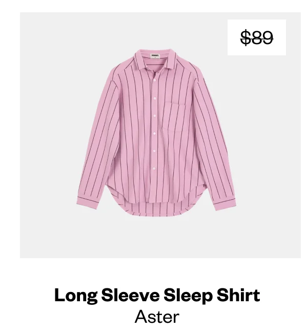 Long Sleeve Sleep Shirt (Aster) - Shop Now