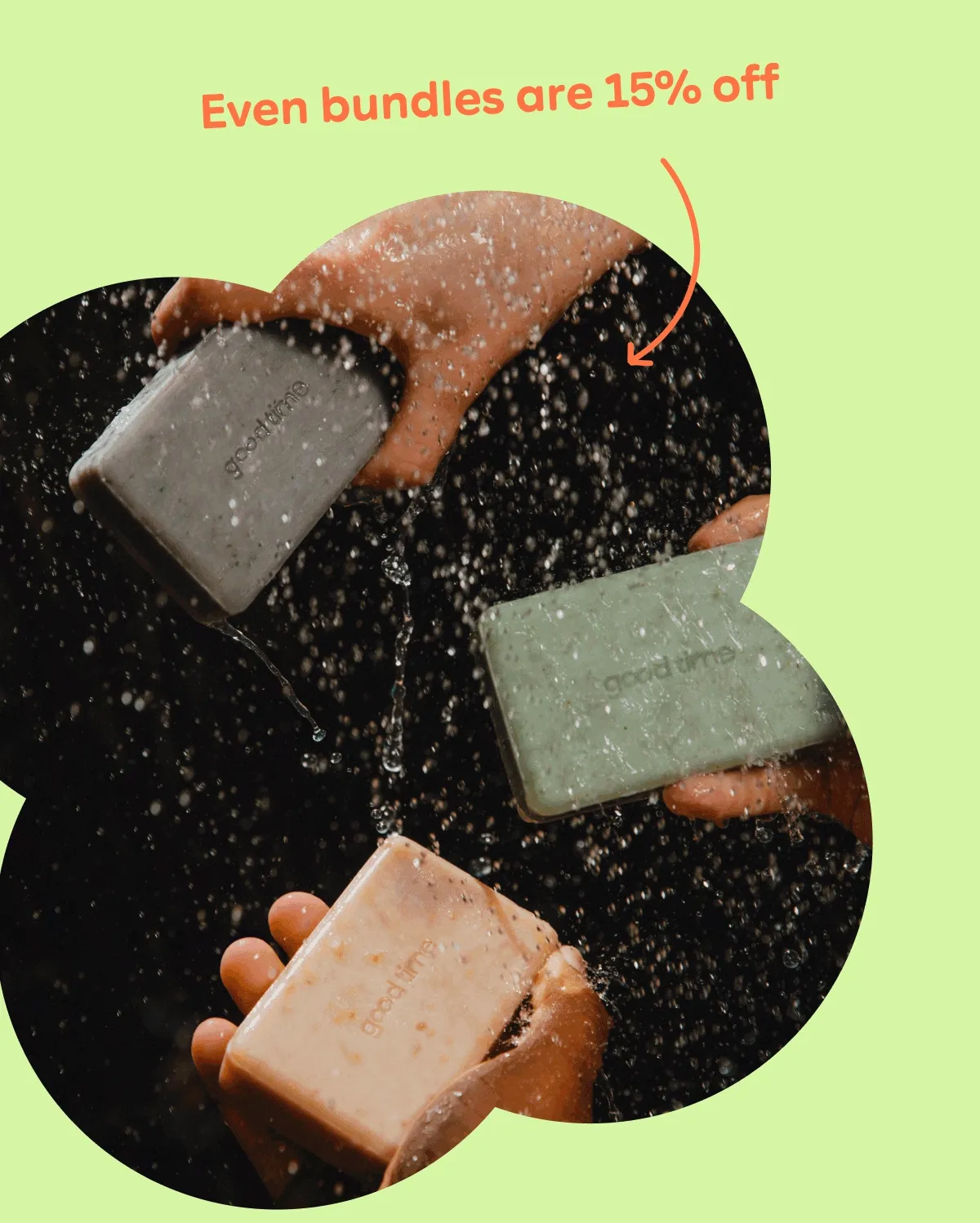 Even bundles are 15% off! Image: Cleansing Body Bar Trio