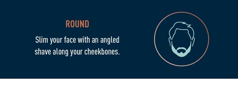Round - Slim your face with an angledshave along your cheekbones.
