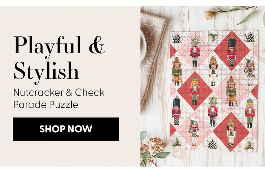 Society6 x Mackenzie Childs Nutcracker and Check Parade Jigsaw Puzzle