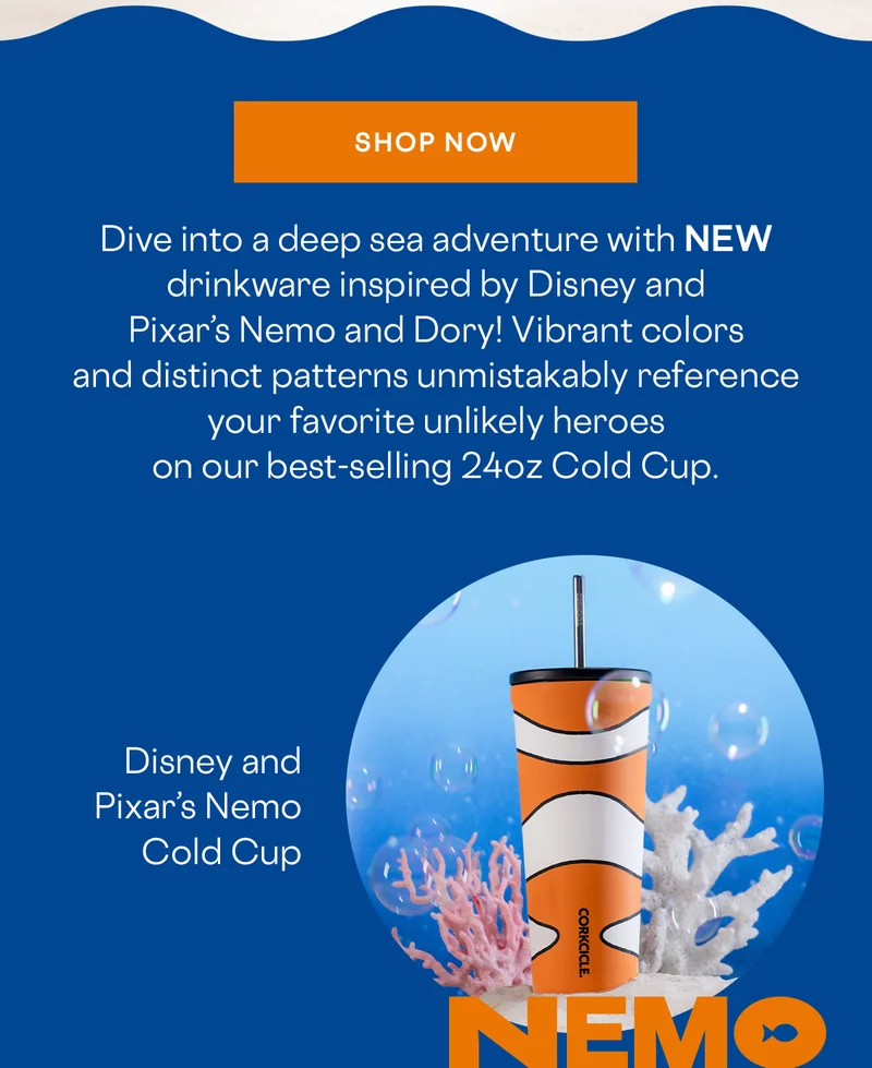 NEW Nemo and Dory drinkware