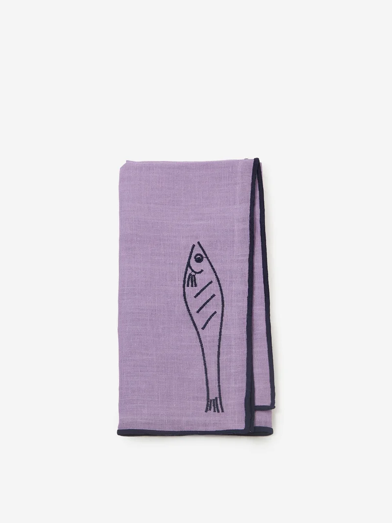 Image of MAEGEN Linen Blend Napkins (Set Of 2) - Fish