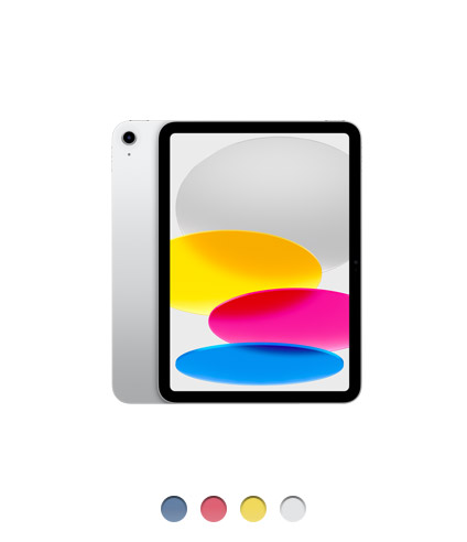 11-inch iPad, back, silver color, single-lens camera, front, black display bezel, rounded corners, all-screen design, available in four colors