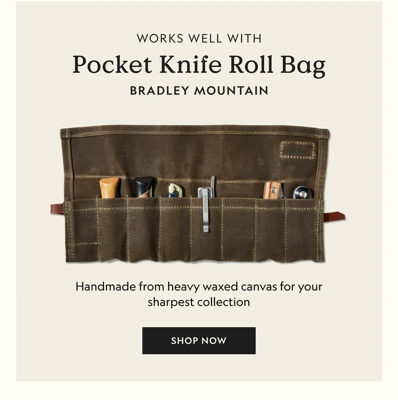 Waxed Canvas Pocket Knife Roll Bag