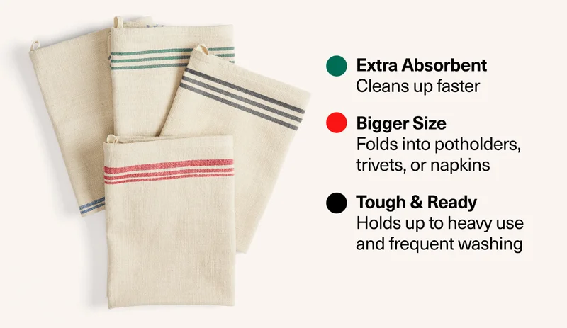 These towels are extra absorbent, bigger, and super tough.