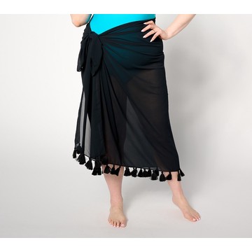 Susan Graver Soleil Printed Sarong with Tassel Hem
