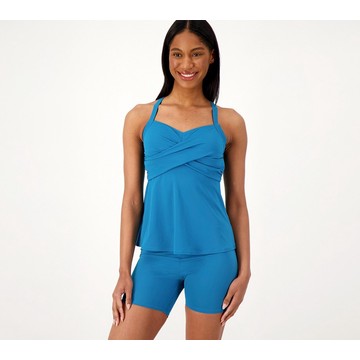 AmberNoon II by Dr. Erum Ilyas UPF 50 Twist Front Tankini w/ Bike Short