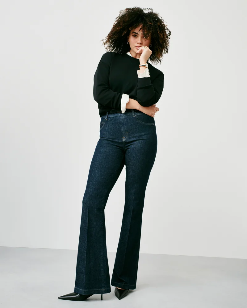Image of Spanx Women's SPANXshape EveryWear Flare Jeans, Raw Indigo