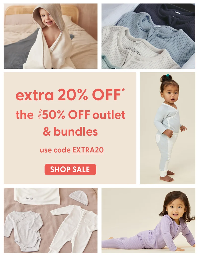 ends at midnight. extra 20% off the up to 50% off outlet & bundles. use code EXTRA20