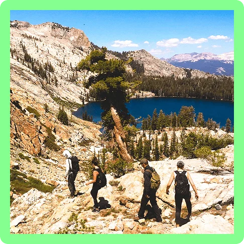 Image description: Hikers exploring the scenic trails of Yosemite National Park