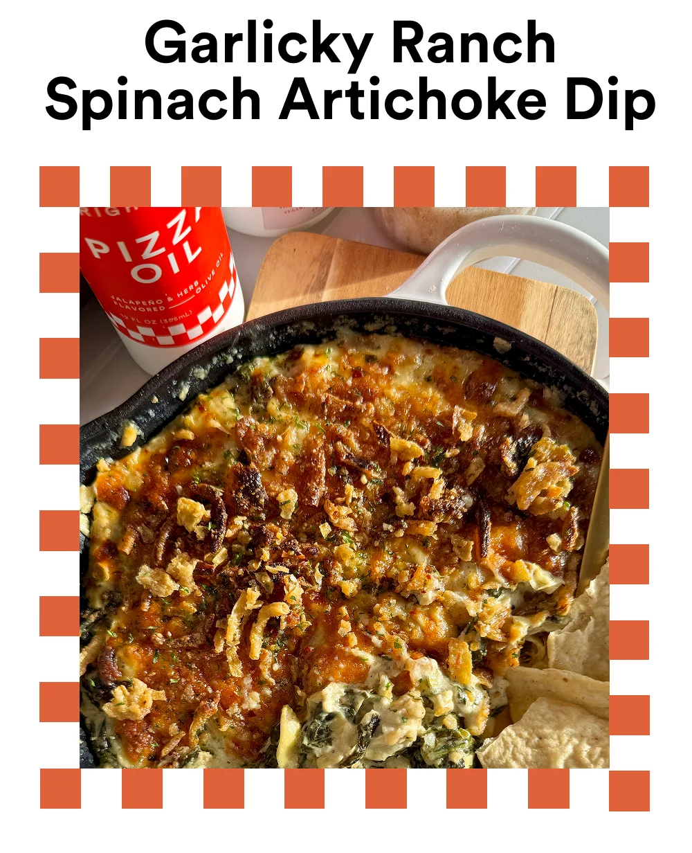 Garlicky Ranch Spinach Artichoke Dip