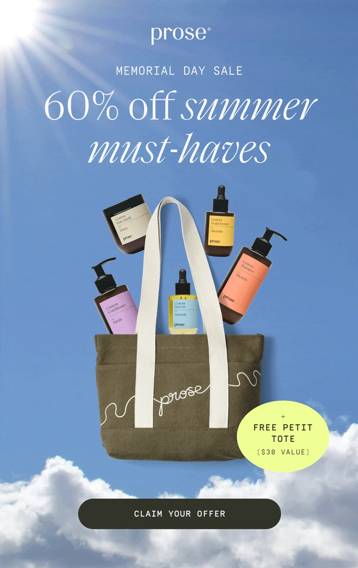 Prose | 60% off summer must-haves