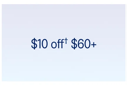 $10 off $60+