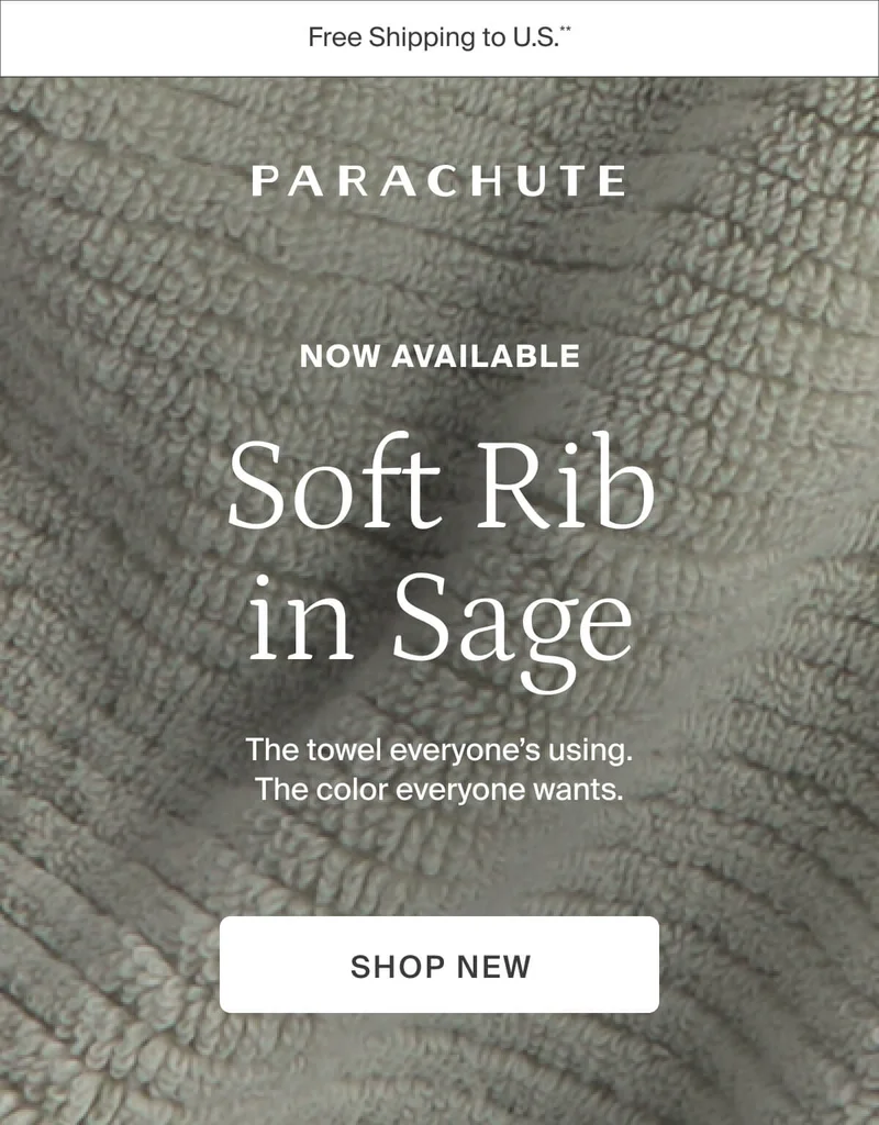 Now available. Soft rib in Sage. Shop new.