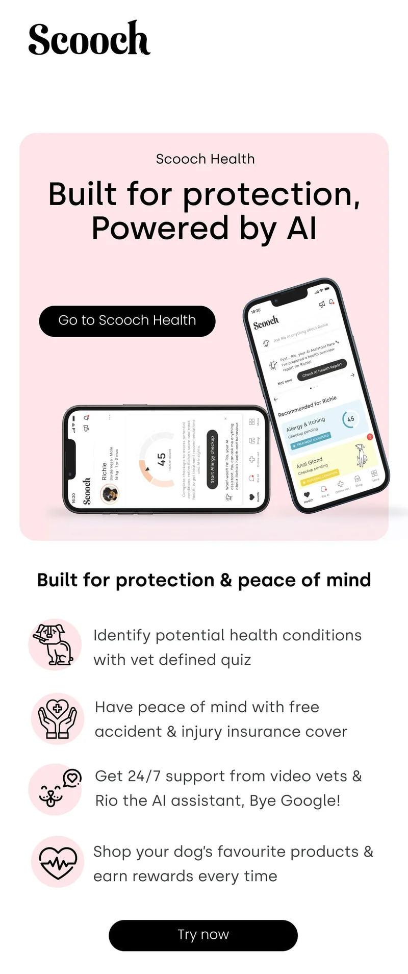 Built for protection & peace of mind - Go to Scooch Health