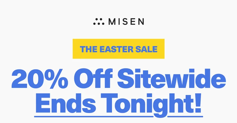 The Easter Sale Ends Tonight! Enjoy 20% Off sitewide with code discount code