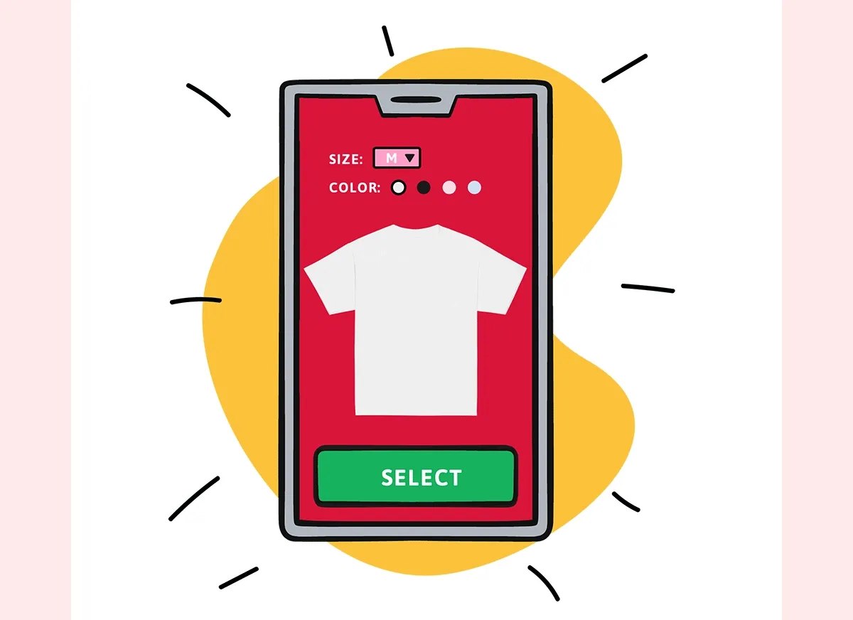 1. Choose your size and color.