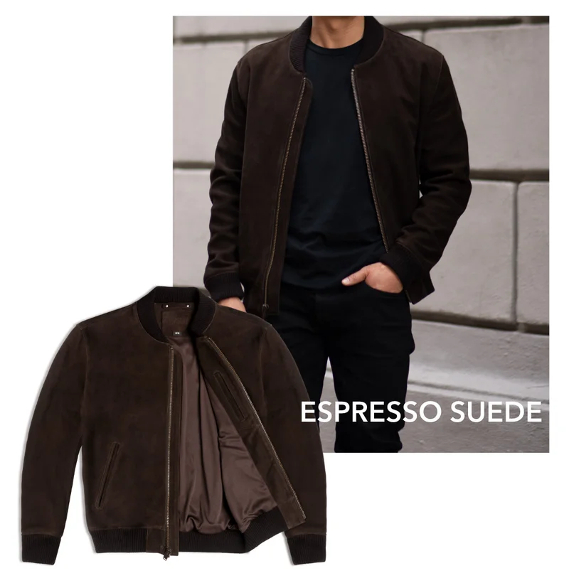 Espresso Suede Bomber