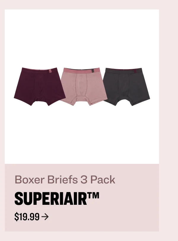 Boxer Briefs 3 Pack SUPERIAIR $19.99