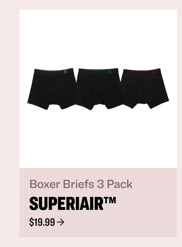 Boxer Briefs 3 Pack SUPERIAIR $19.99
