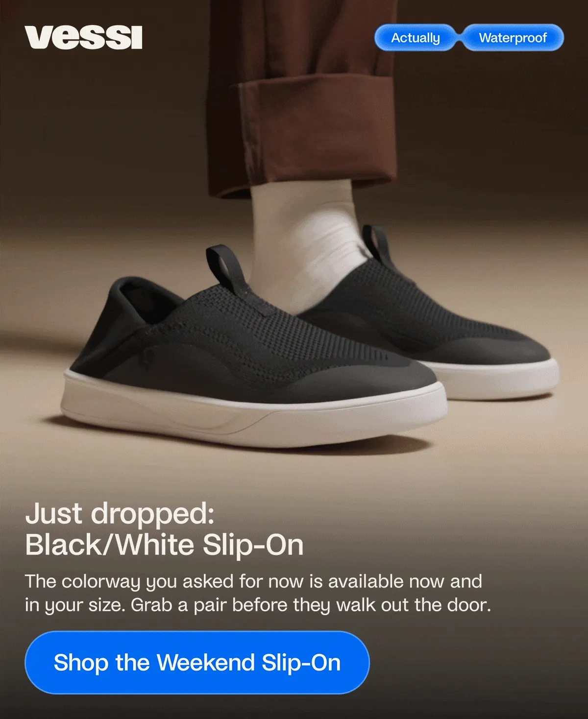 Just dropped: Black/White Slip On
