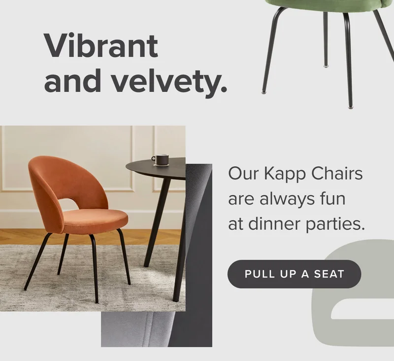 Our Kapp Chairs are always fun at dinner parties and at the Plumas Table for 6. Click here to pull up a seat.