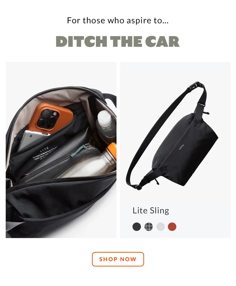 Ditch the car. Lite Sling – Black