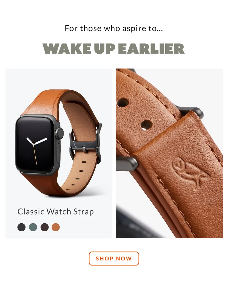 For those who aspire to… Wake up earlier. Classic Watch Strap Large (44–49mm) – Terracotta
