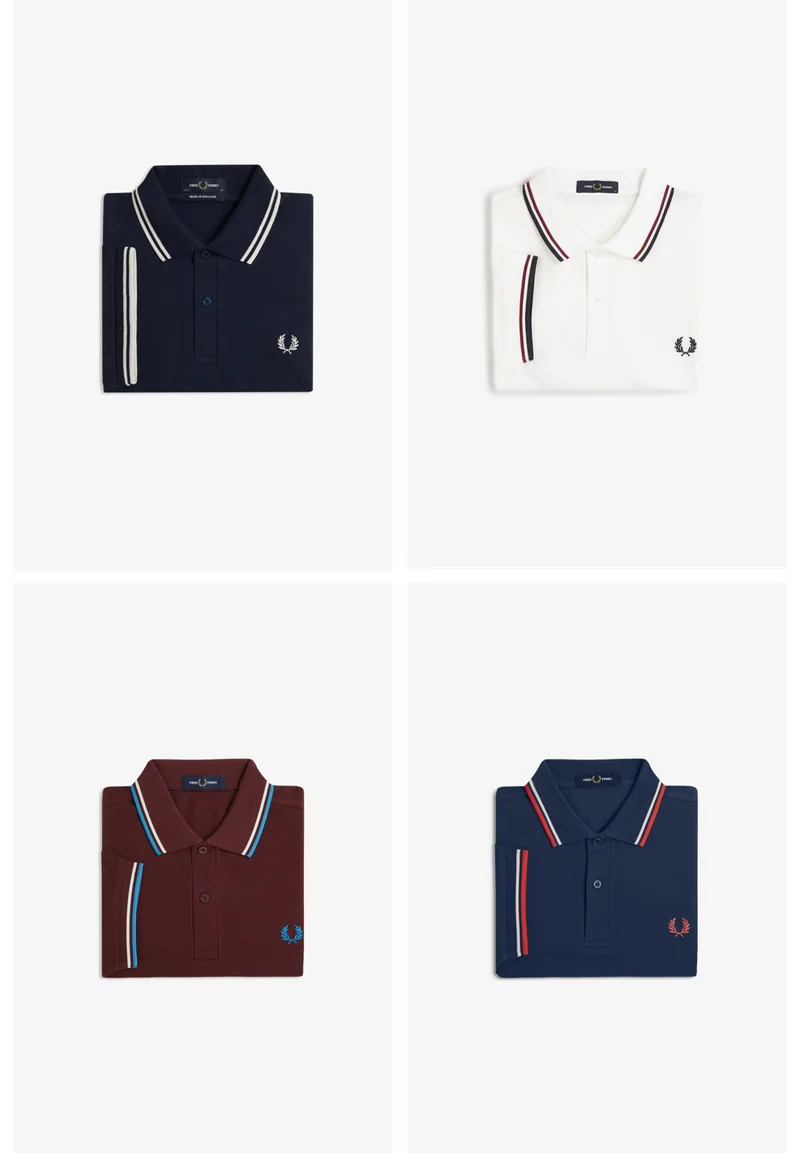 A selection of twin-tipped Fred Perry shirts