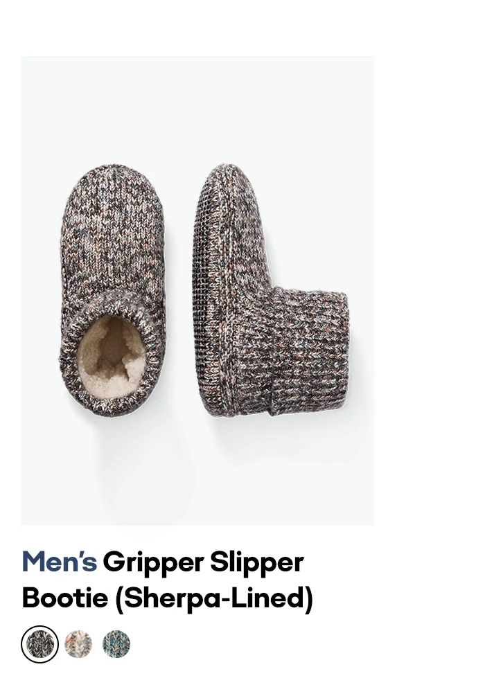 Men's Gripper Slipper Bootie (Sherpa-Lined)