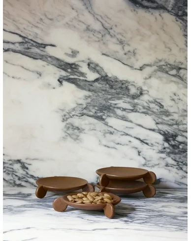 Shapeshifter Stoneware Dinnerware by Sarah Sherman Samuel-Toffee / Appetizer Plates -Set of 4