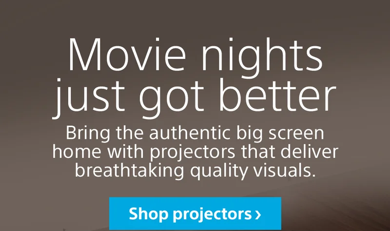 Movie nights just got better | Bring the authentic big screen home with projectors that deliver breathtaking quality visuals. | Shop projectors