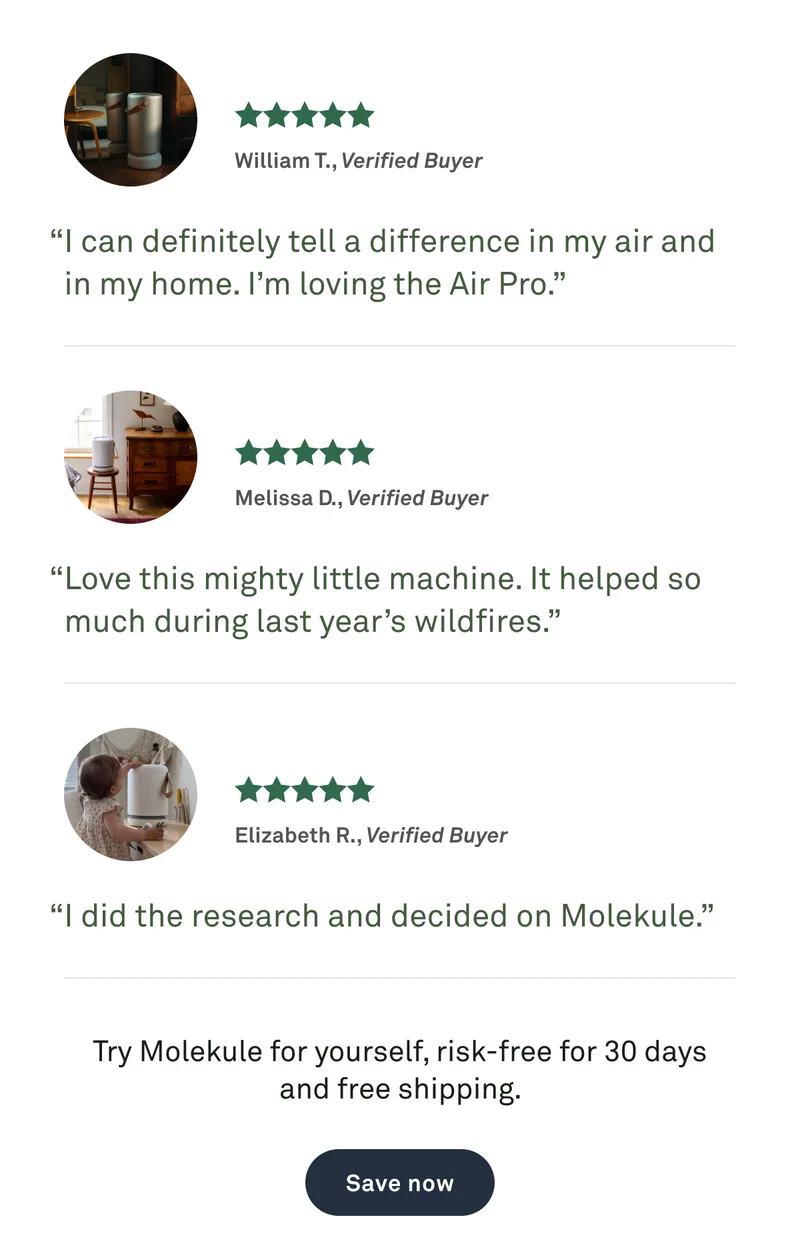 "I can definitely tell a difference in my air and in my home. I'm loving the Air Pro"