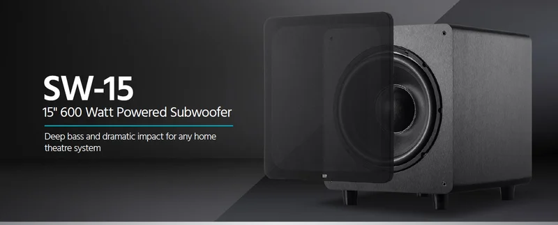 Monoprice SW-15 15in 600 Watt RMS (800 Watt Peak) Powered Subwoofer