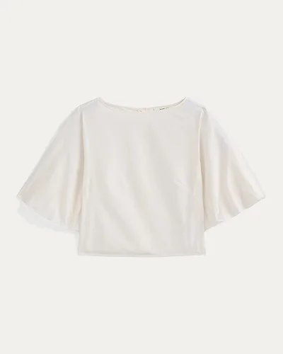 Image | Bubble-Sleeve Top | Bone
