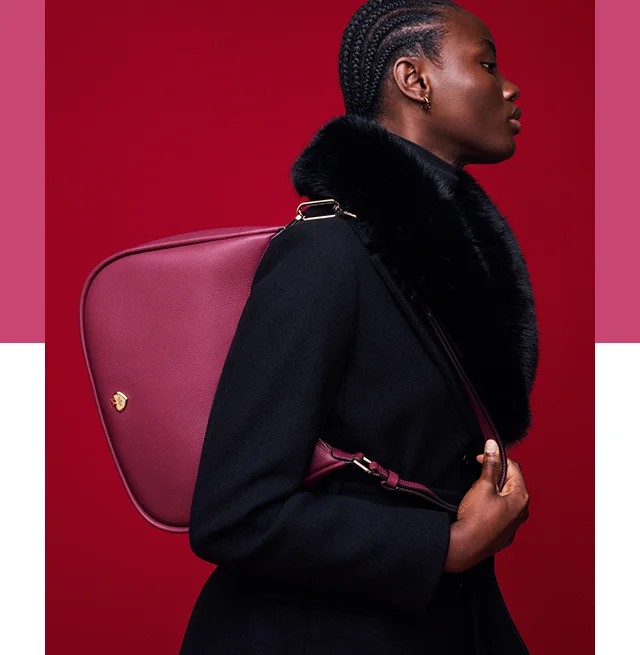 Polished spade hardware and rich pebbled leather come together in our new Kayla collection. Shop Now