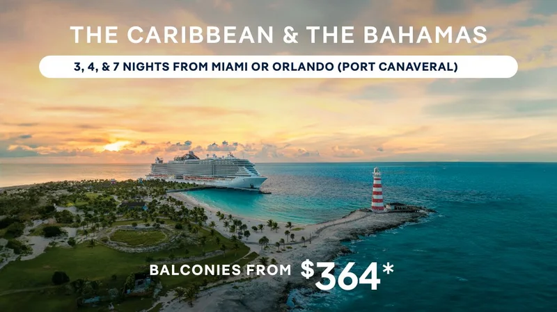 The Caribbean & The Bahamas – 3, 4 & 7 Nights From Miami or Orlando – Click to View Cruises & Book Now The Caribbean & The Bahamas – 3, 4 & 7 Nights From Miami or Orlando – Click to View Cruises & Book Now