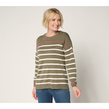 Belle by Kim Gravel Striped & Stitched Sweater