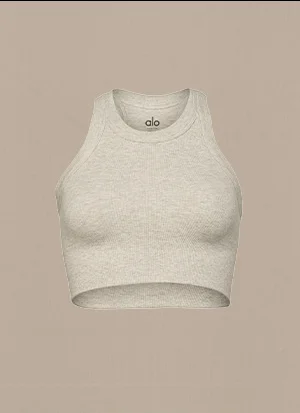 Seamless Delight High Neck Bra - Oatmeal Heather